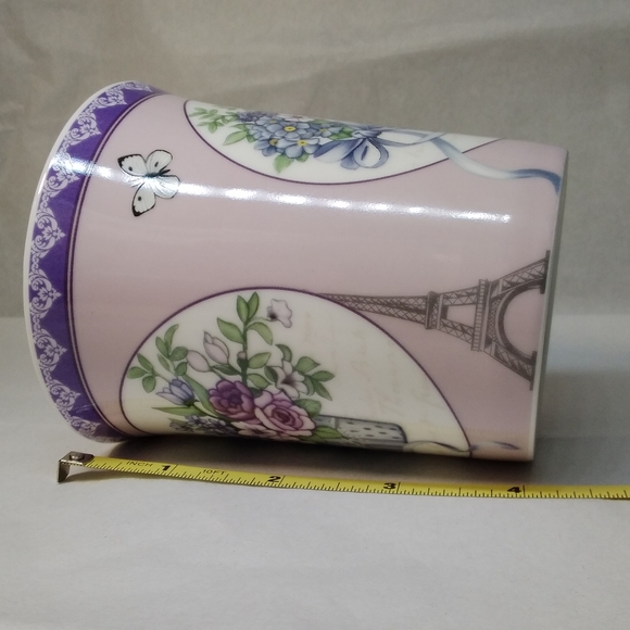 All For You MUG Purple & Blue Flowers in Basket Butterfly Eiffel Tower 12 oz Cup - Picture 5 of 12